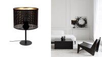 Kleine Tischleuchte Metall Schwarz Gold E27 30 cm Loft
