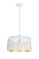 Pendelleuchte Metall Loft Design E27 B:40 cm Weiß Gold