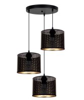 H&auml;ngelampe Metall Schwarz Gold E27 3-flmg &Oslash;45...