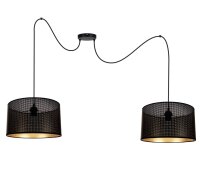 H&auml;ngelampe Spider Schwarz Gold E27 2-flmg L:200 cm...