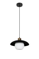 Pendelleuchte Glas Metall E27 &Oslash;30 cm Schwarz blendarm