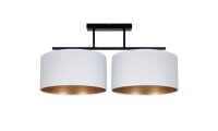 Deckenlampe Stoff blendarm Schwarz Wei&szlig; Gold E27 70 cm