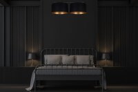 Deckenlampe Stoff blendarm Schwarz Gold E27 70 cm lang