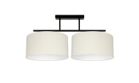 Deckenleuchte Stoff blendarm Schwarz Creme E27 L:70 cm