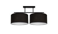 Deckenleuchte Stoff blendarm Schwarz Wei&szlig; E27 L:70 cm