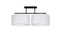 Deckenlampe Stoff blendarm Schwarz Wei&szlig; E27 L:70 cm