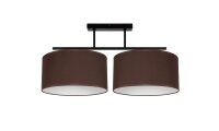 Deckenlampe Stoff blendarm Schwarz Braun Weiß E27...