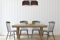 Deckenlampe Stoff blendarm Schwarz Braun Weiß E27...