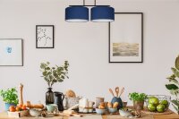 Blendarme Deckenlampe Stoff Schwarz Blau Weiß E27...