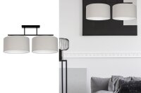 Blendarme Deckenlampe Stoff Schwarz Grau Weiß E27...