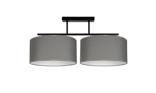 Blendarme Deckenlampe Stoff Schwarz Graphit E27 L:70 cm