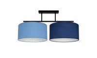 Gem&uuml;tliche Deckenlampe Stoff Blau E27 L:70 cm blendarm