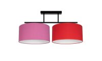 Gem&uuml;tliche Deckenlampe Stoff Rosa Rot E27 L:70 cm