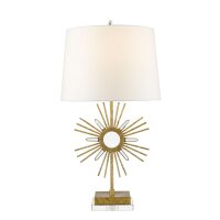 Design Tischleuchte in Gold Weiß dekorativ 78 cm