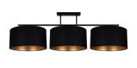 Gem&uuml;tliche Deckenleuchte Stoff Schwarz Gold E27 100 cm