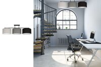Lange Deckenlampe Stoff Grau Graphit Schwarz E27 100 cm