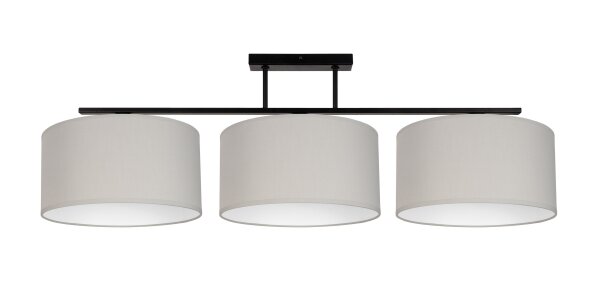 Deckenlampe Stoff Schwarz Grau Weiß E27 100 cm