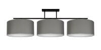 Gem&uuml;tliche Deckenlampe Stoff Graphit Wei&szlig; E27 3-flammig