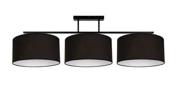 Blendarme Deckenlampe Stoff Schwarz Weiß E27 3-flammig