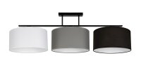 Gem&uuml;tliche Deckenlampe Stoff Wei&szlig; Grau Schwarz 3-flmg