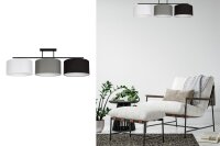 Gemütliche Deckenlampe Stoff Weiß Grau Schwarz...