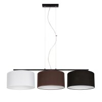 Hängelampe Stoff Weiß Braun Schwarz E27 100 cm...