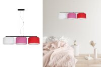 Gemütliche Hängelampe Stoff Weiß Rosa Rot...