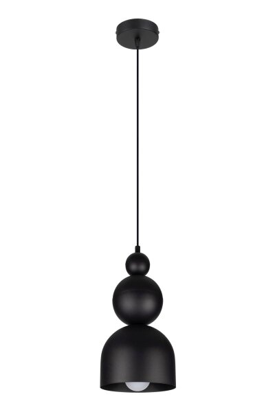 Schwarze Hängelampe Metall Loft Design E27 B:17 cm rund