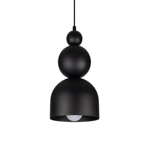 Schwarze Hängelampe Metall Loft Design E27 B:17 cm rund