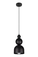 Schwarze H&auml;ngelampe Metall Loft Design E27 B:17 cm rund