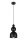 Schwarze Hängelampe Metall Loft Design E27 B:17 cm rund