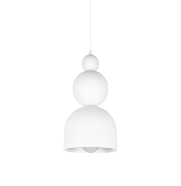 Weiße Hängelampe Metall Loft Design E27 B:17 cm rund