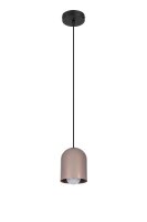 Runde Pendelleuchte Metall Schwarz Pink E27 Ø11 cm...
