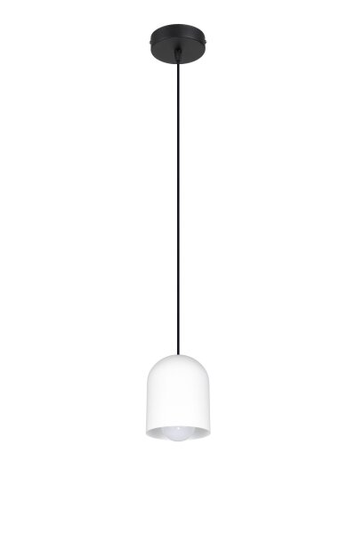 Runde Hängeleuchte Metall Schwarz Weiß E27 Ø11 cm Loft