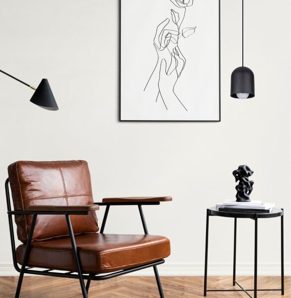 Runde Pendelleuchte Metall Schwarz E27 Ø11 cm Loft