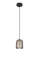 Runde Pendelleuchte Metall Schwarz Gold E27 Ø11 cm...