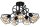 Schwarze Deckenlampe Metall Draht E27 L:60 cm 5-flammig