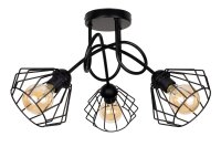 Dekorative Deckenlampe Metall E27 L:55 cm in Schwarz