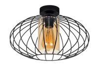 Deckenlampe E27 &Oslash;34 cm Schwarz Honig blendarm Retro