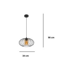 Blendarme Pendelleuchte Schwarz Honig Ø34 cm E27...