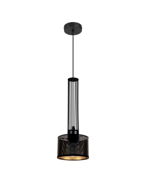 Dekorative Hängelampe Metall B:15 cm E27 Schwarz Gold