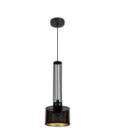 Dekorative H&auml;ngelampe Metall B:15 cm E27 Schwarz Gold