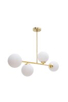 Goldene Deckenlampe Glaskugeln blendarm 4-flmg Metall