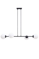 Gro&szlig;e H&auml;ngelampe blendarm Glas Metall 85 cm E27 Schwarz
