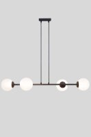 Große Hängelampe blendarm Glas Metall 85 cm...