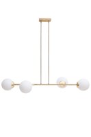 Große Hängelampe blendarm Glas Metall 85 cm...