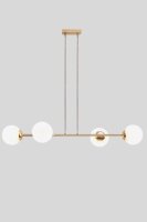 Große Hängelampe blendarm Glas Metall 85 cm...