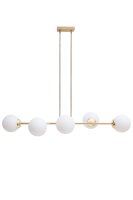 Große Hängelampe blendarm Glas Metall 100 cm...