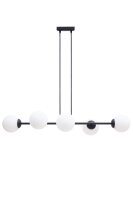 H&auml;ngelampe blendarm Glas Metall 100 cm lang E27 Schwarz