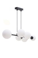 Hängelampe blendarm Glas Metall 100 cm lang E27 Schwarz